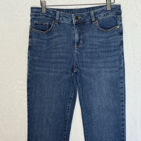 Liz Claiborne Girlfriend Jeans Straight Leg Mid Rise Women Size 4 Blue Denim - Picture 4 of 14